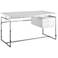 Harlow White and Stainless Steel 2-Drawer Desk