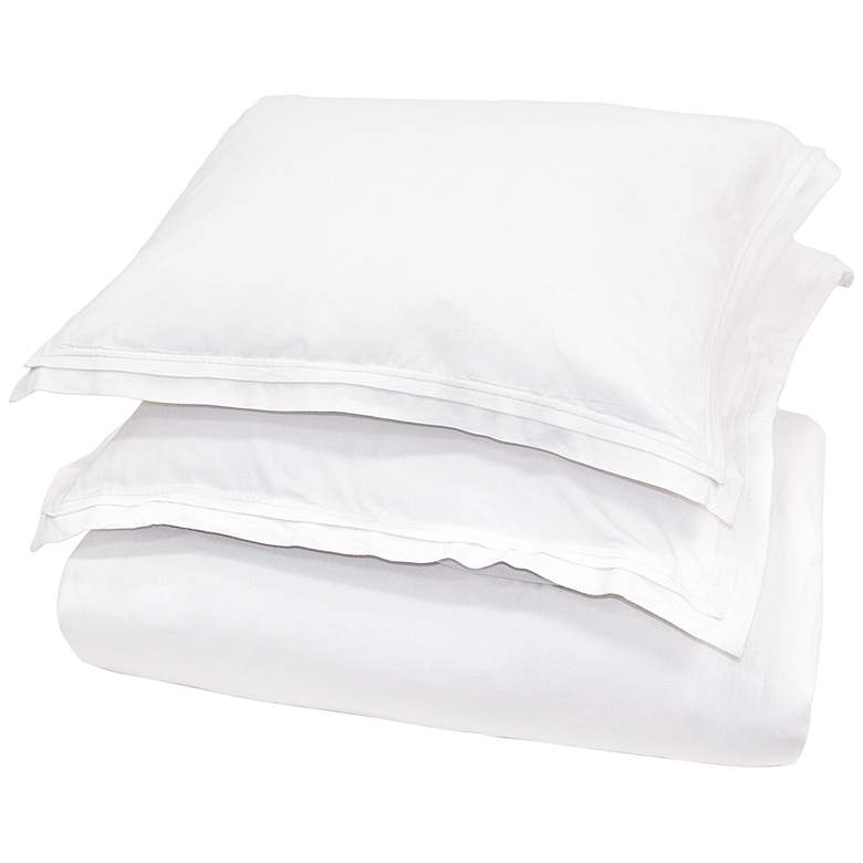 Image 1 Harlow White Fabric Standard Pillow Sham