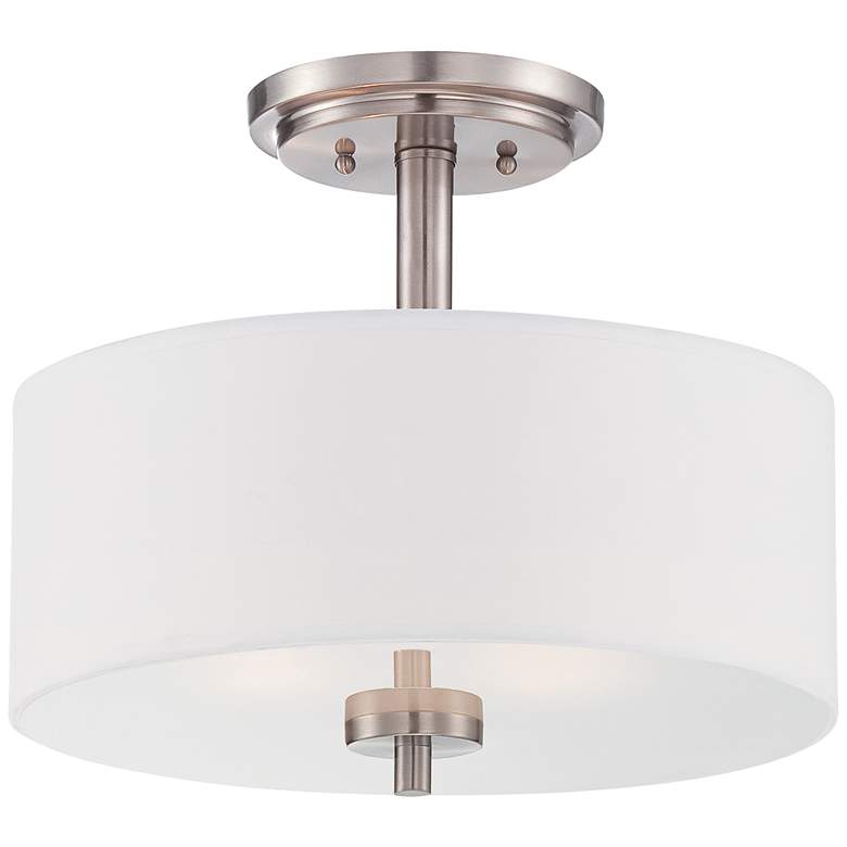 Image 1 Harlowe 14" Wide Satin Platinum Ceiling Light