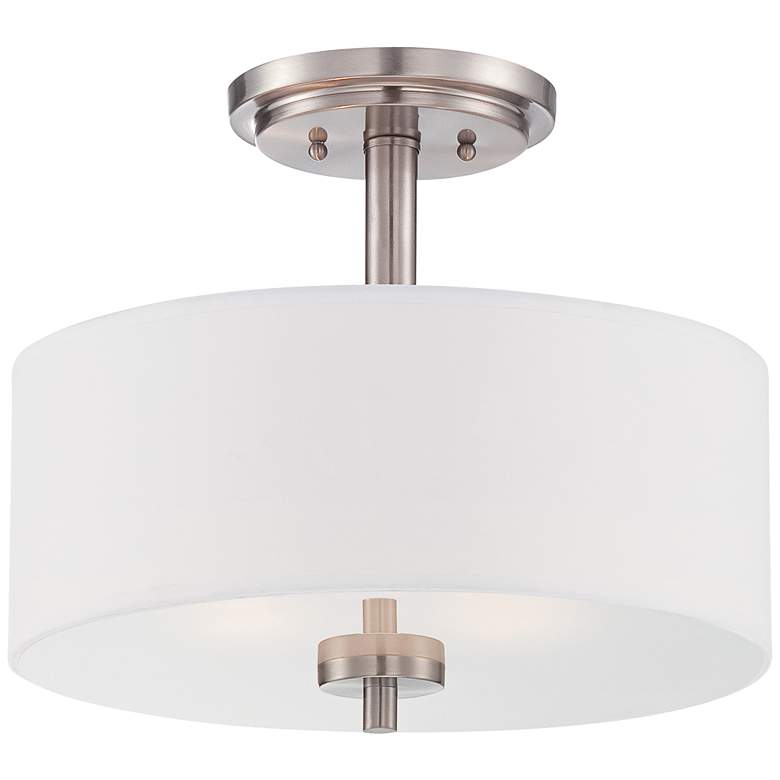 Image 1 Harlowe 14 inch Wide Satin Platinum Ceiling Light