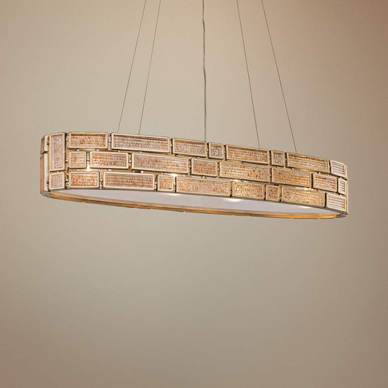 Image 1 Harlowe 35 1/4 inchW Havana Gold Kitchen Island Light Pendant