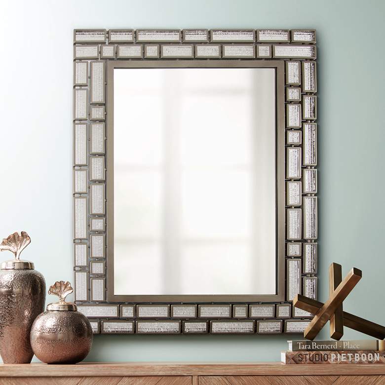 Image 1 Harlowe New Bronze 27 1/2 inch x 35 1/2 inch Rectangular Wall Mirror