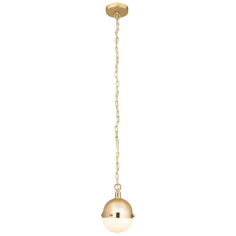 Image 1 Harmelin 7 Wide 1-Light Mini Pendant Satin Brass