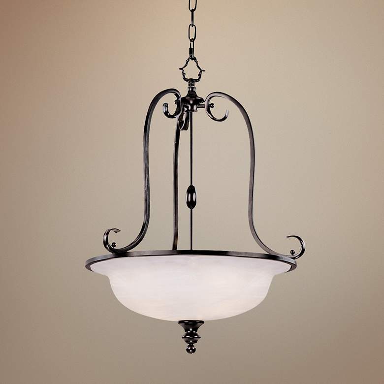 Image 1 Harmon 21 1/4" Wide Espresso Frosted White Pendant Light