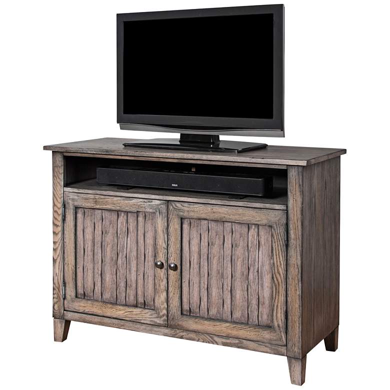 Image 1 Harmon 46 inch Wide Weathered Gray 2-Door Farmhouse TV Console