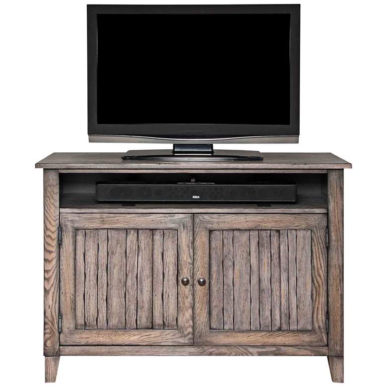 Image 1 Harmon 46" Wide Weathered Wood 2-Door Farmhouse TV Stand