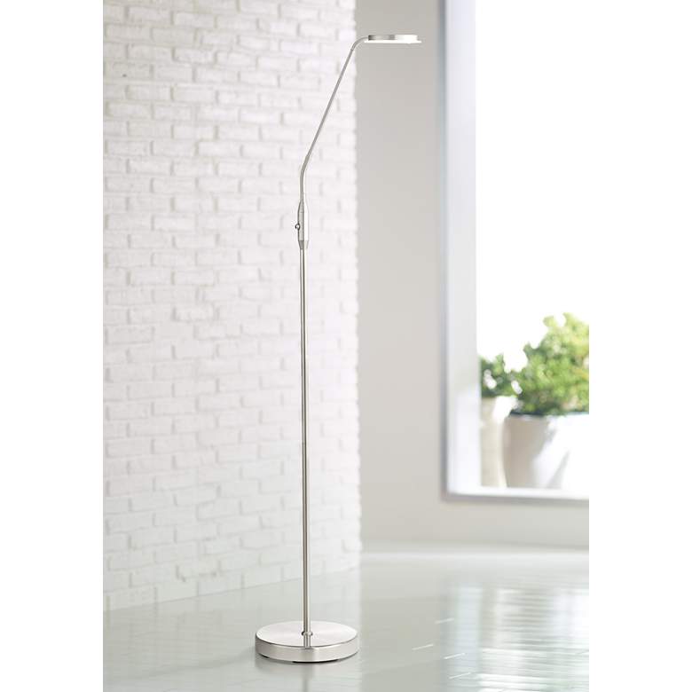 Image 1 Harmon Brushed Nickel LED Task Floor Lamp