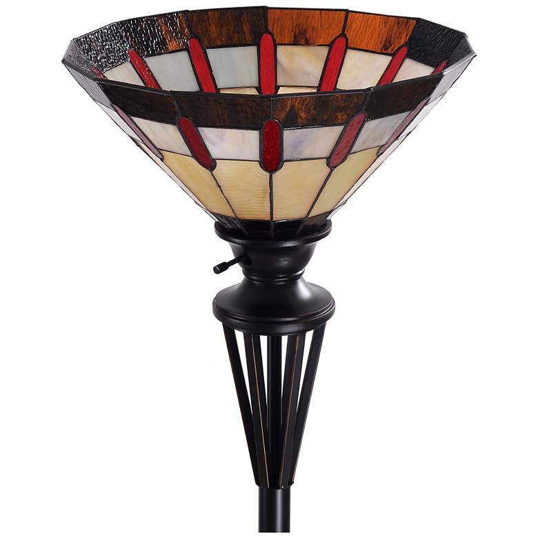 Image 4 Harmond 71.5" High Glass Bronze Torchiere Floor Lamp more views