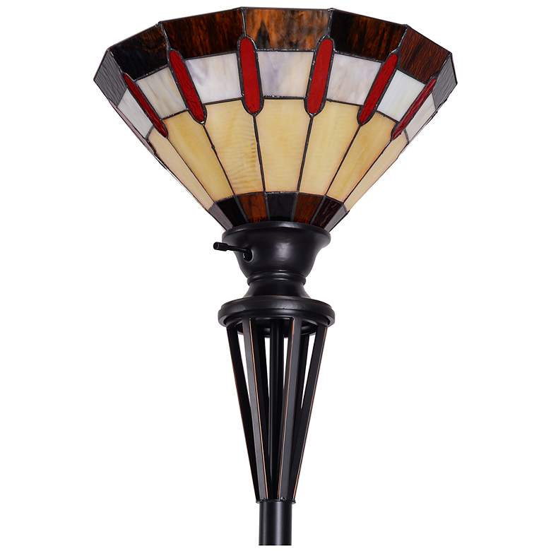 Image 5 Harmond 71.5" High Glass Bronze Torchiere Floor Lamp more views
