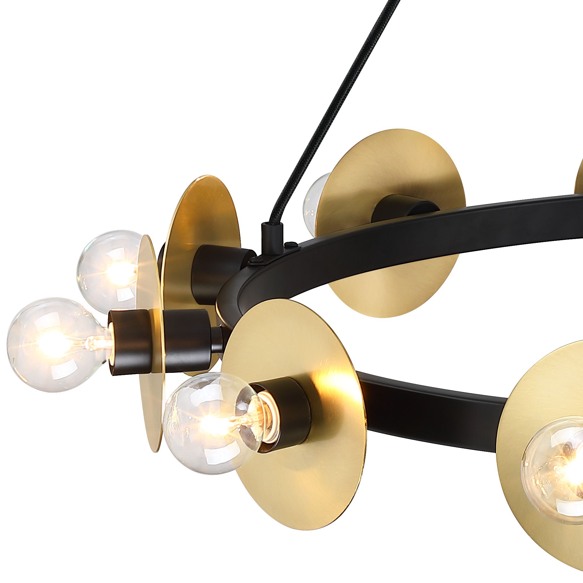 Image 3 Harmoni 12-Light Matte Black Modern Industrial Wagon Wheel Chandelier more views