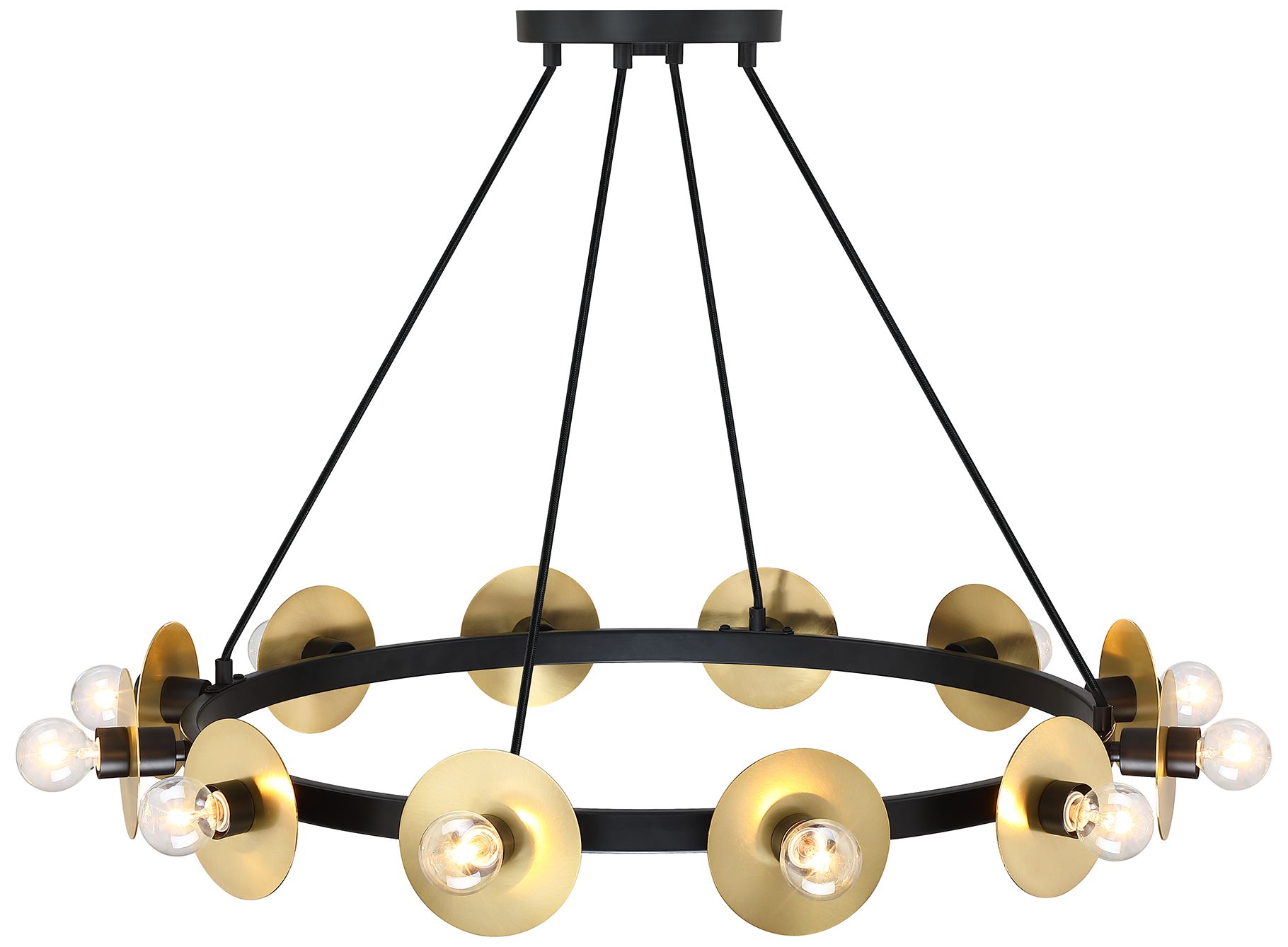 Image 5 Harmoni 12-Light Matte Black Modern Industrial Wagon Wheel Chandelier more views