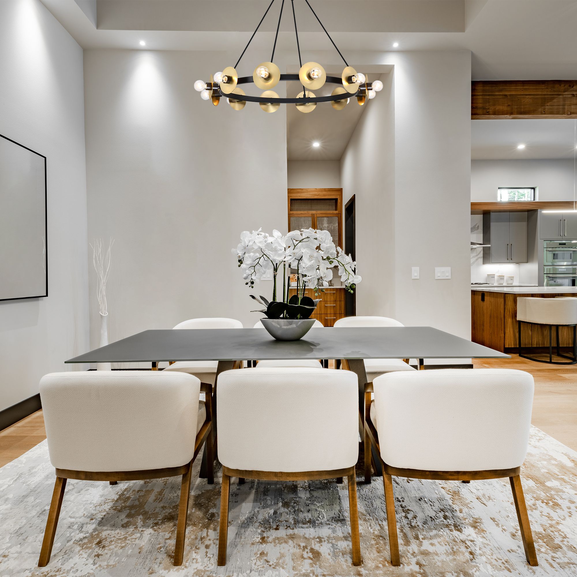 Harmoni 12-Light Matte Black Modern Industrial Wagon Wheel Chandelier