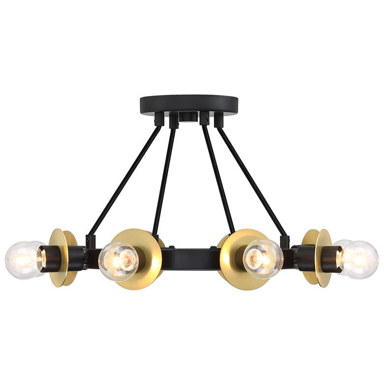 Image 1 Harmoni 16 in. 8-Light Matte Black Industrial Semi Flush Mount