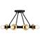 Harmoni 16 in. 8-Light Matte Black Industrial Semi Flush Mount