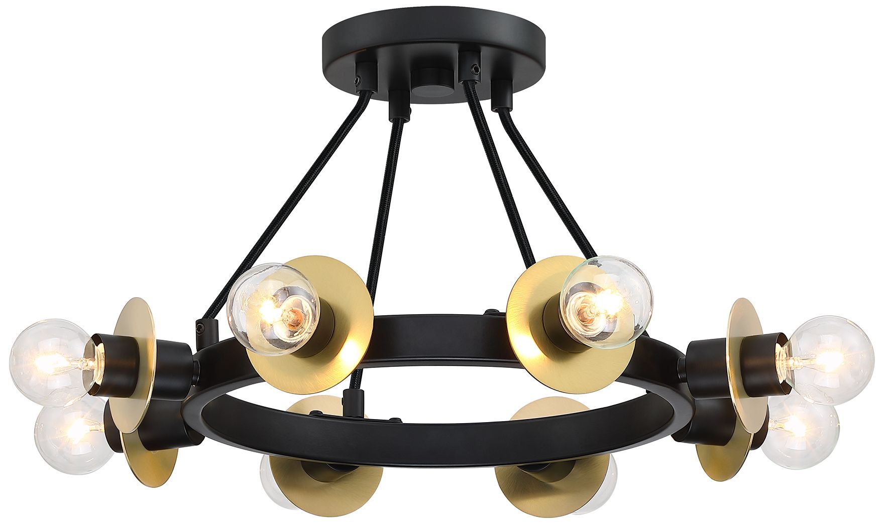 Image 3 Harmoni 16 in. 8-Light Matte Black Industrial Semi Flush Mount more views