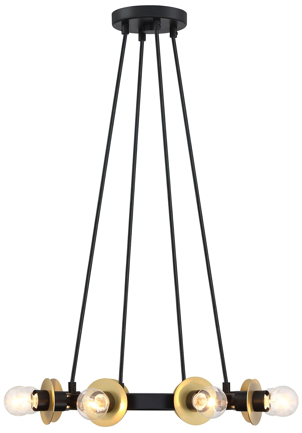 Image 5 Harmoni 16 in. 8-Light Matte Black Industrial Semi Flush Mount more views