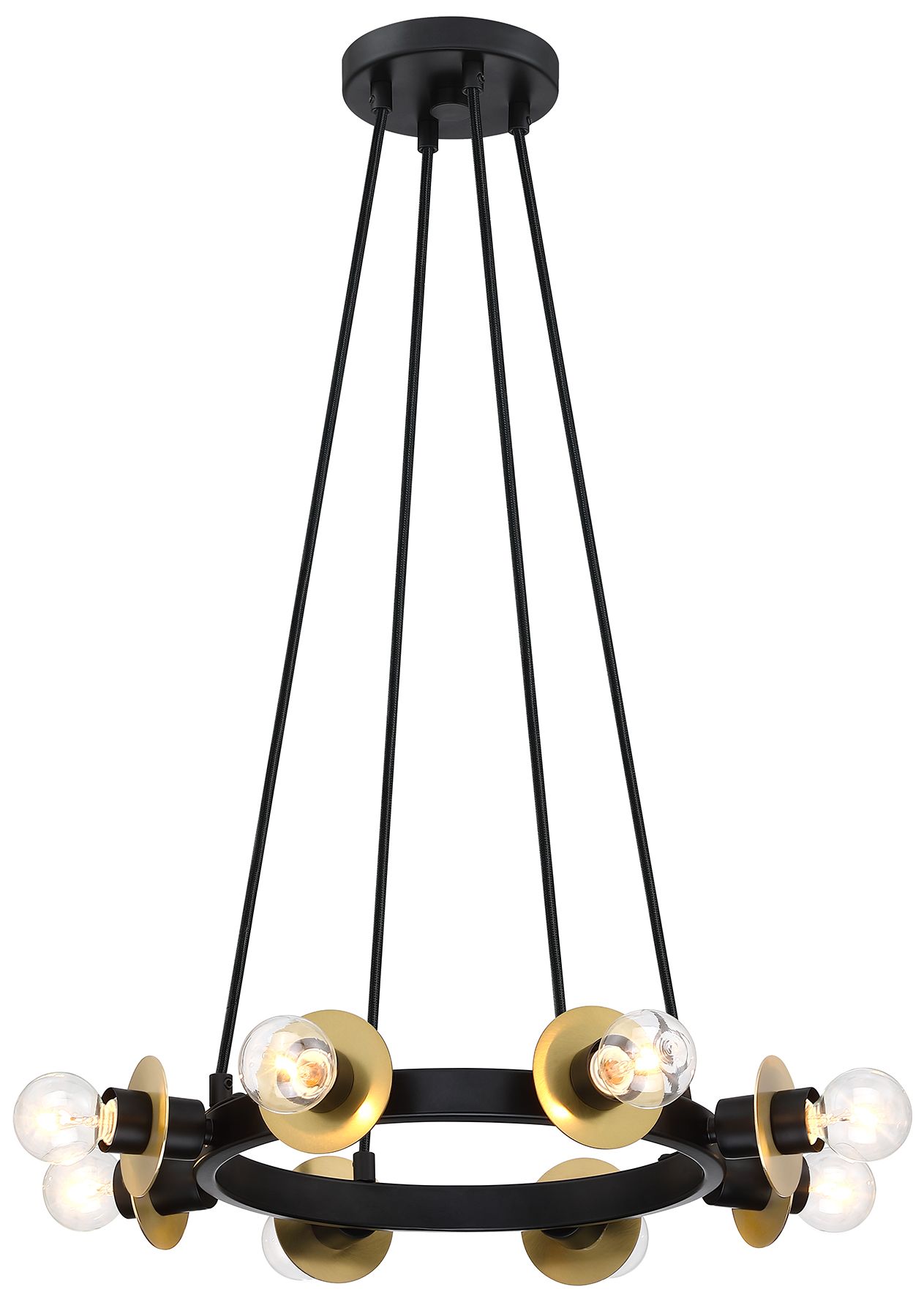 Image 6 Harmoni 16 in. 8-Light Matte Black Industrial Semi Flush Mount more views