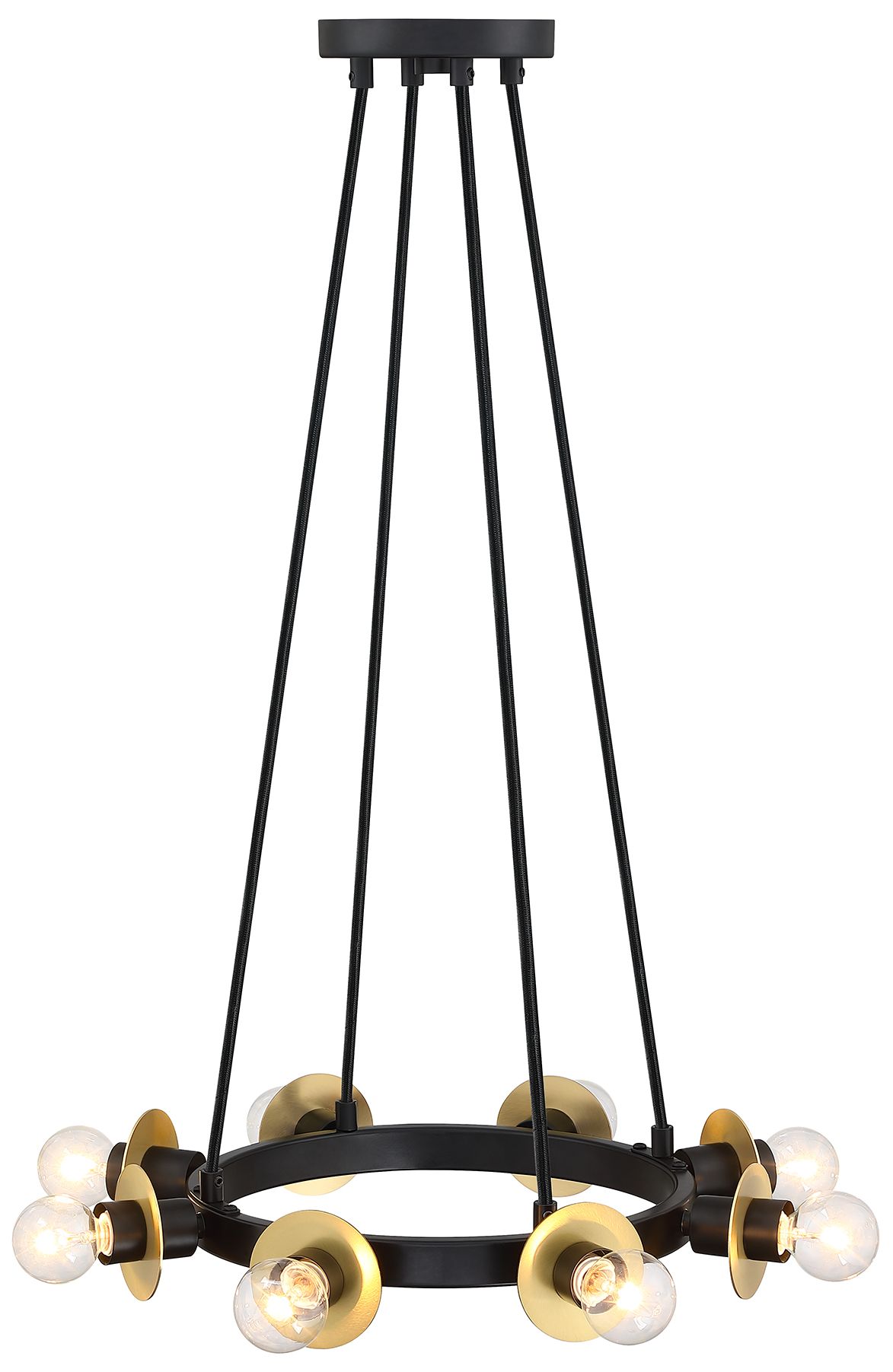 Image 7 Harmoni 16 in. 8-Light Matte Black Industrial Semi Flush Mount more views