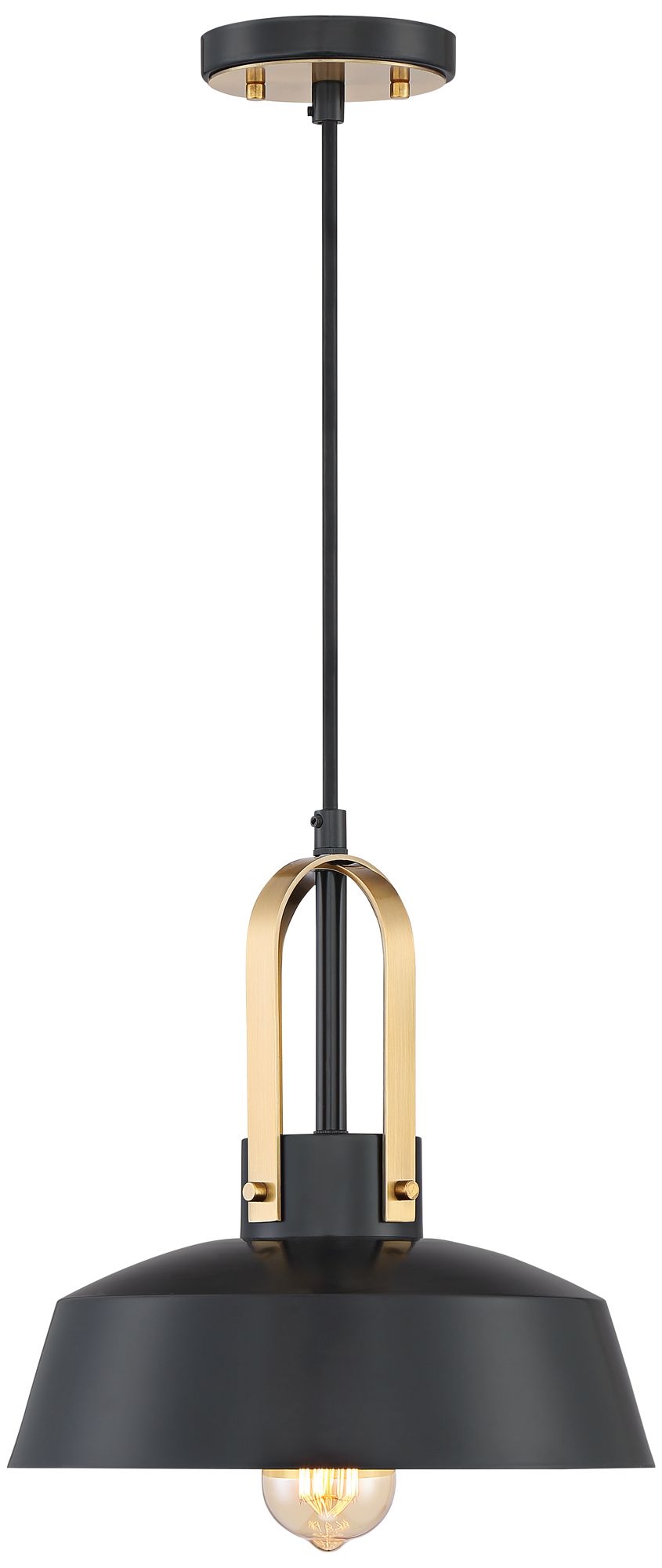 black and brass mini pendant light