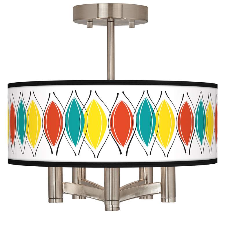 Image 1 Harmonium Ava 5-Light Nickel Ceiling Light