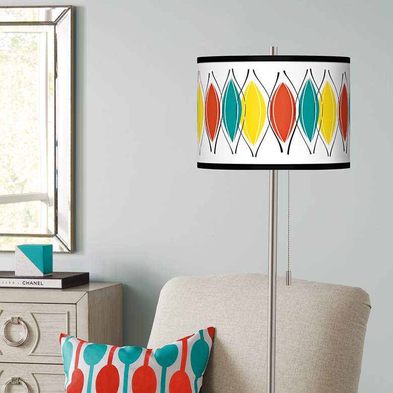 Image 1 Harmonium Brushed Nickel Pull Chain Floor Lamp