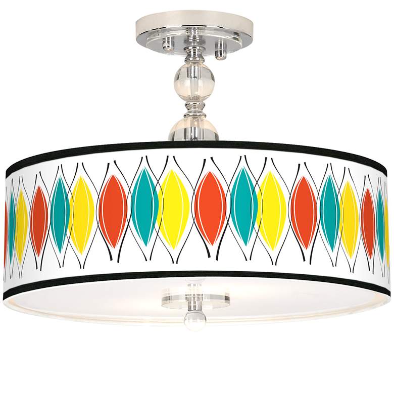 Image 1 Harmonium Giclee 16" Wide Semi-Flush Ceiling Light