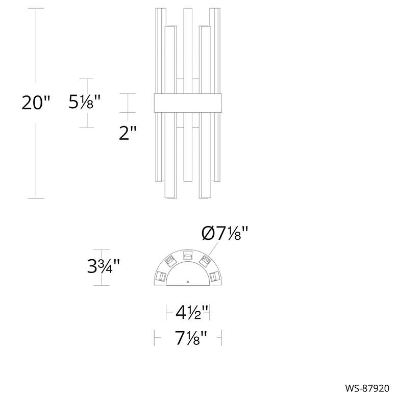 Image 4 Harmonix 20 inchH x 7.13 inchW 1-Light Bath Vanity &amp; Wall Light in Bl more views