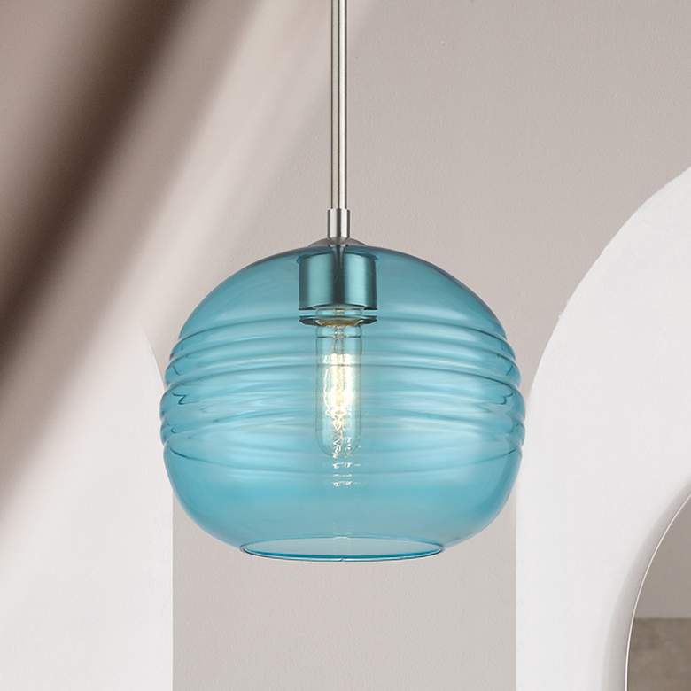 Image 1 Harmony 10" Wide Brushed Nickel Globe Mini Pendant