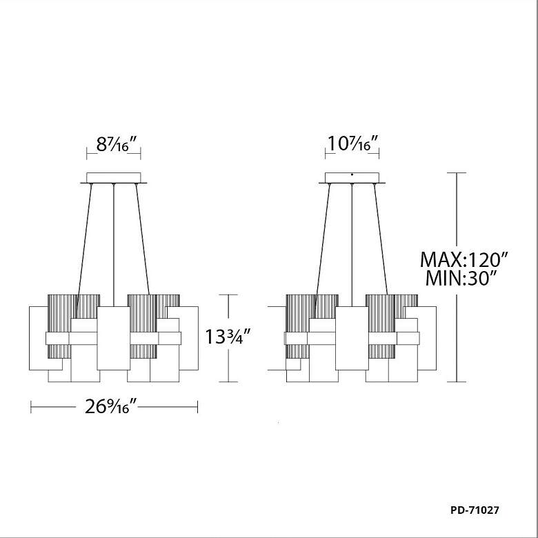 Image 2 Harmony 13.75"H x 26.5"W 12-Light Chandelier in Aged Brass more views