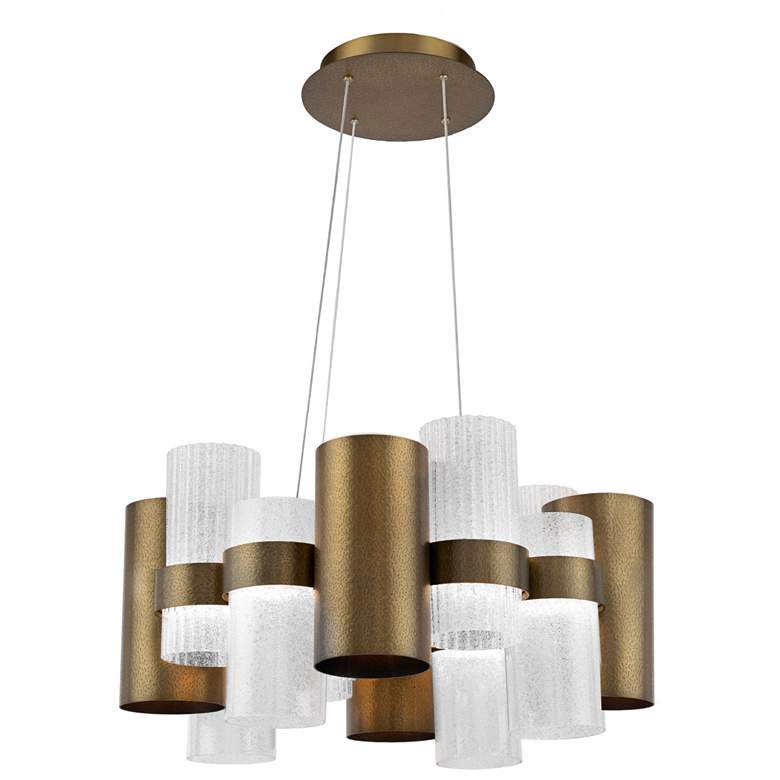 Image 1 Harmony 13.75"H x 34.5"W 18-Light Chandelier in Aged Brass
