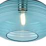 Harmony 14" Wide Brushed Nickel Pendant Light with Blue Glass
