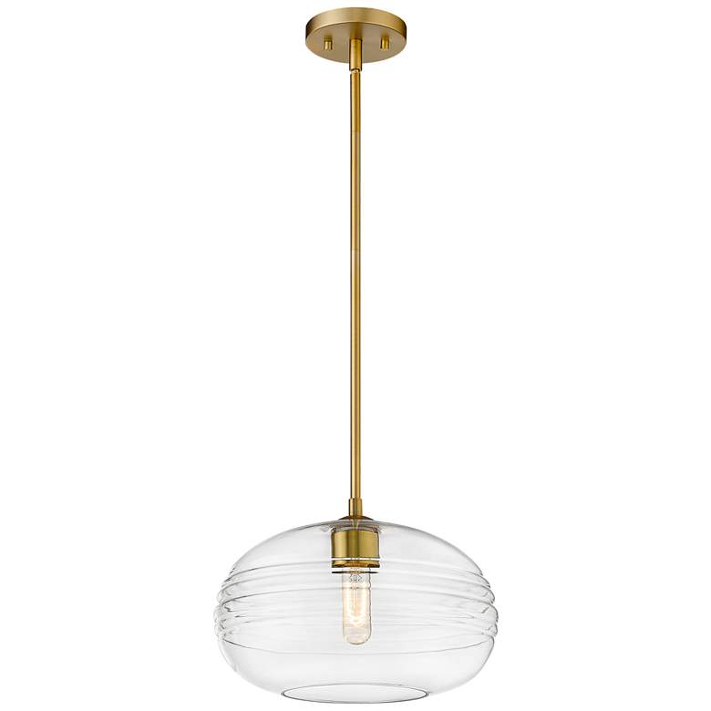 Image 1 Harmony 14" Wide Olde Brass and Clear Glass Pendant Light