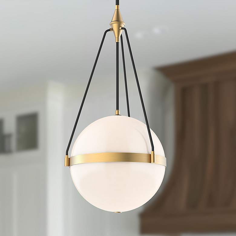Image 1 Harmony 17 1/2" Wide Brushed Gold and Black Pendant Light