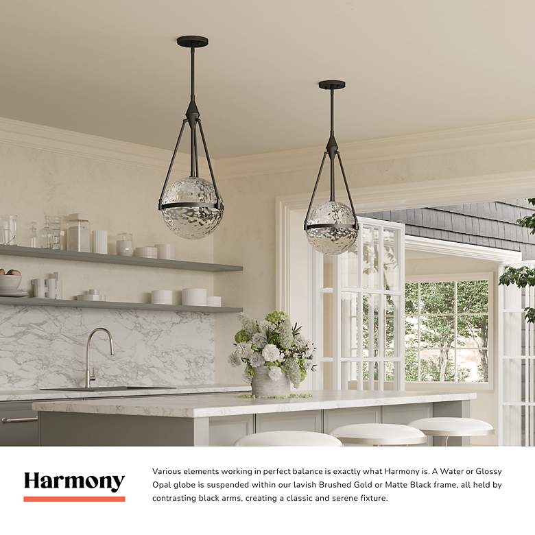 Image 3 Harmony 17 1/2" Wide Brushed Gold and Black Pendant Light more views