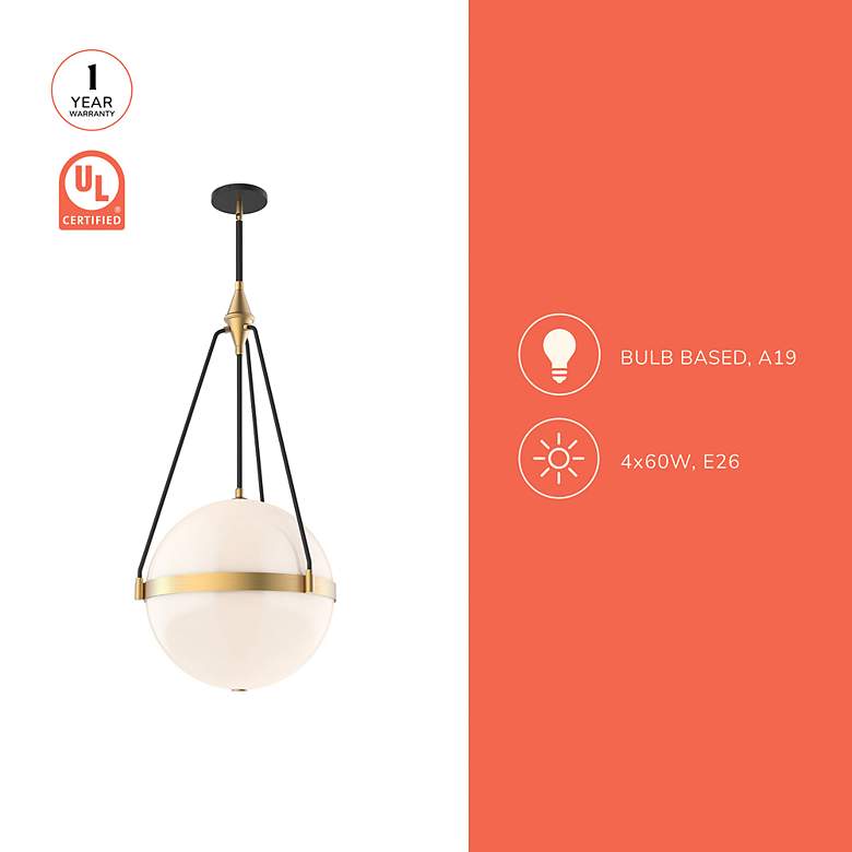 Image 4 Harmony 17 1/2" Wide Brushed Gold and Black Pendant Light more views