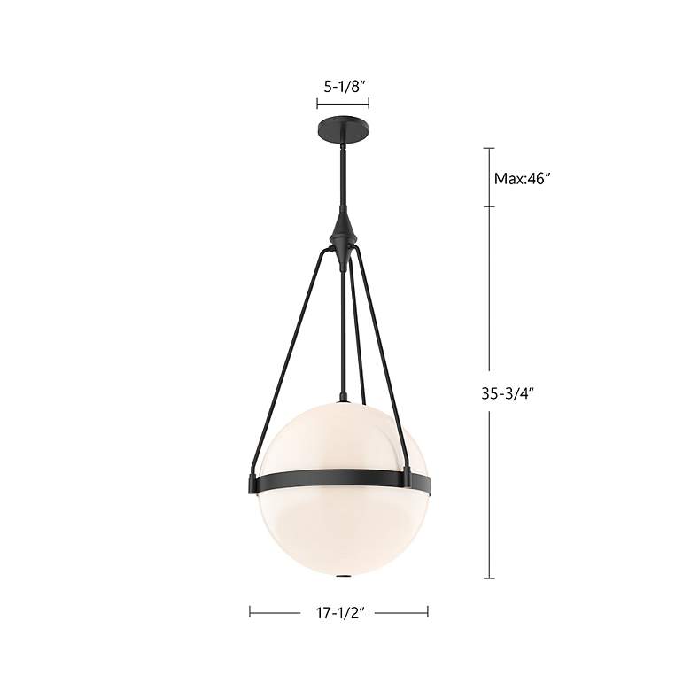 Image 6 Harmony 17 1/2" Wide Brushed Gold and Black Pendant Light more views