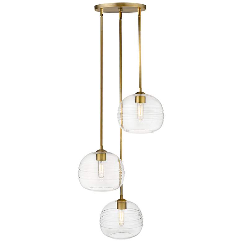 Image 6 Harmony 20" Wide Olde Brass 3-Light Pendant more views