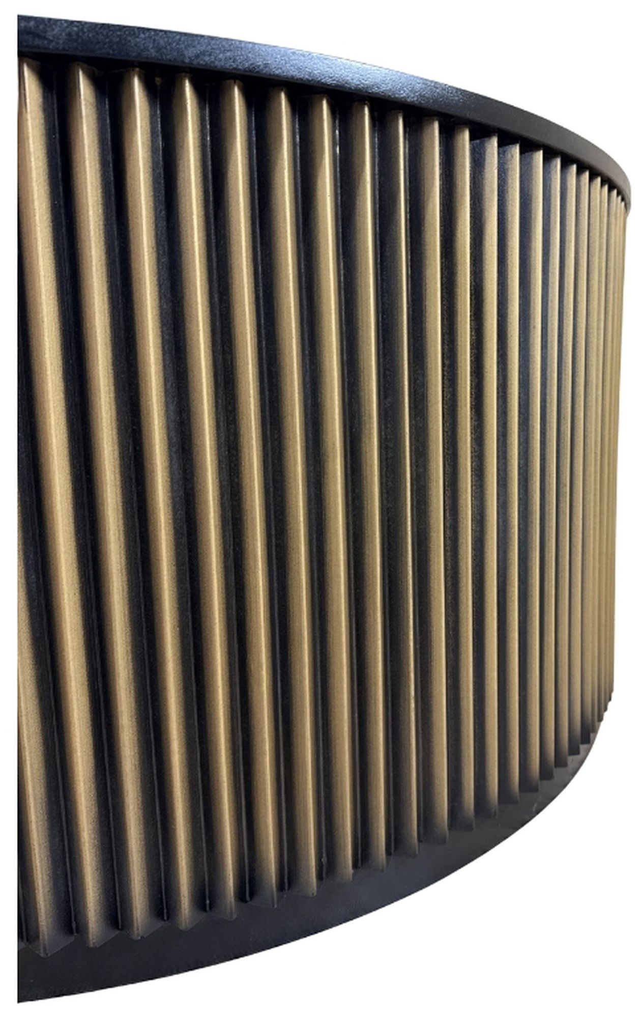 Image 4 Harmony 36 inch Groove Coffee Table, Black/Brass more views