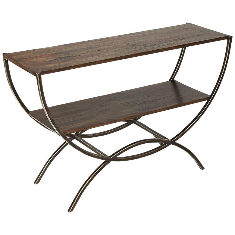 Image 1 Harmony 38 inch Wide Distressed Wood and Metal Console Table