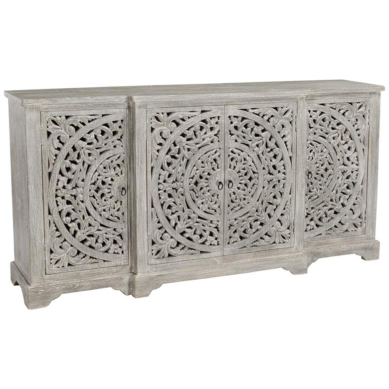 Image 1 Harmony 72" Wide Gray Mango Wood Breakfront Sideboard