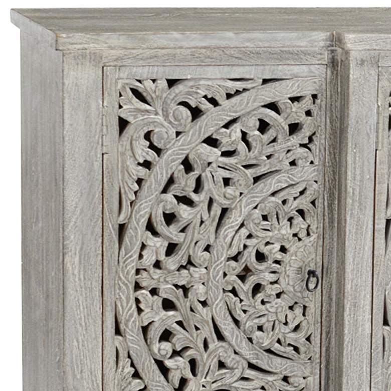 Image 2 Harmony 72" Wide Gray Mango Wood Breakfront Sideboard more views