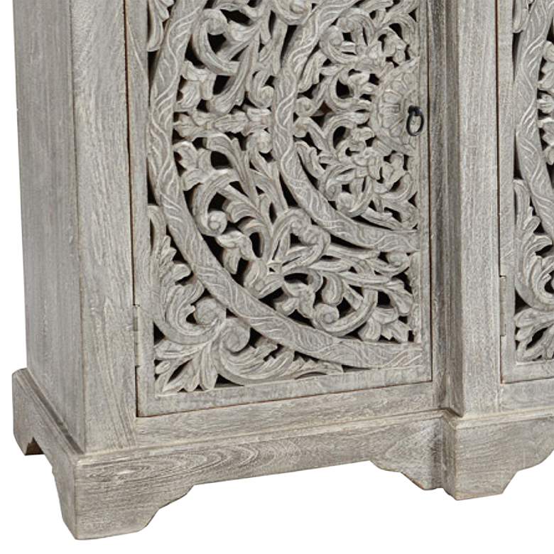 Image 3 Harmony 72" Wide Gray Mango Wood Breakfront Sideboard more views