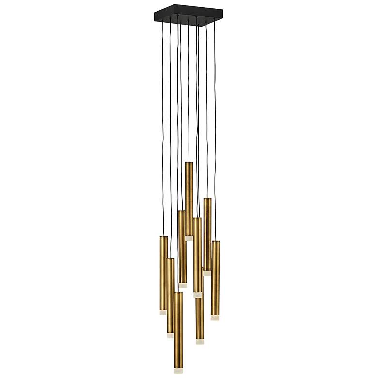 Image 2 Harmony 8"W Heritage Brass and Black LED Multi-Light Pendant more views