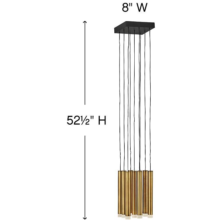 Image 5 Harmony 8"W Heritage Brass and Black LED Multi-Light Pendant more views
