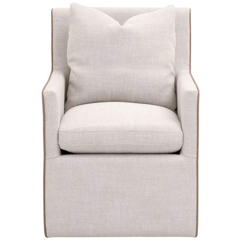 Image 1 Harmony Arm Chair With Casters, Performance Bisque French Linen
