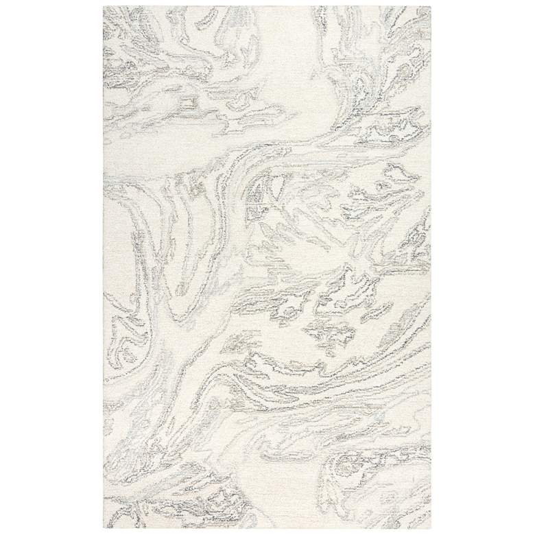 Harmony HMY974 5&#39;x7&#39;6&quot; Ivory and Gray Abstract Wool Area Rug