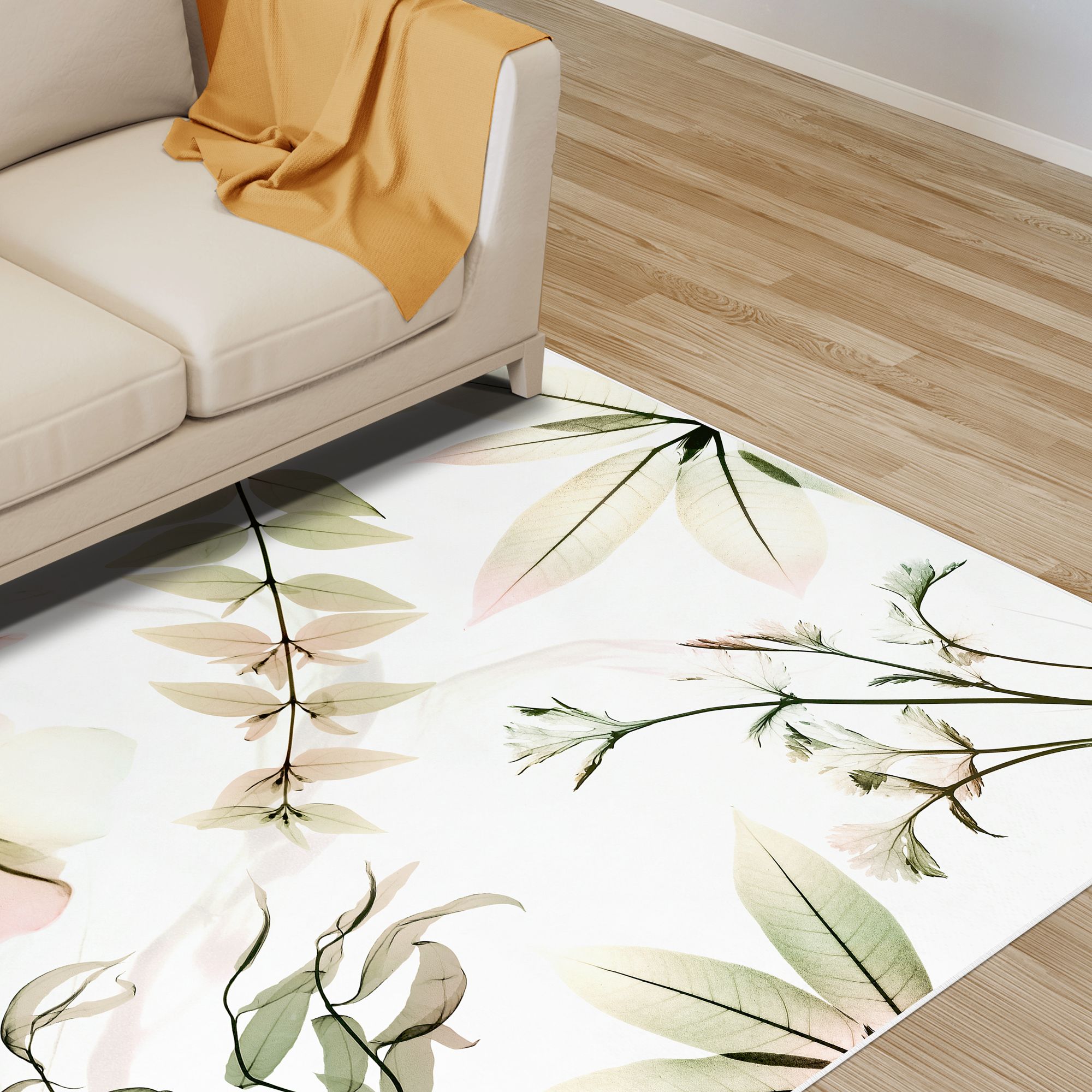 Image 3 Harmony Of Existence Washable Flowers Art Area Rug size 5'x8' more views