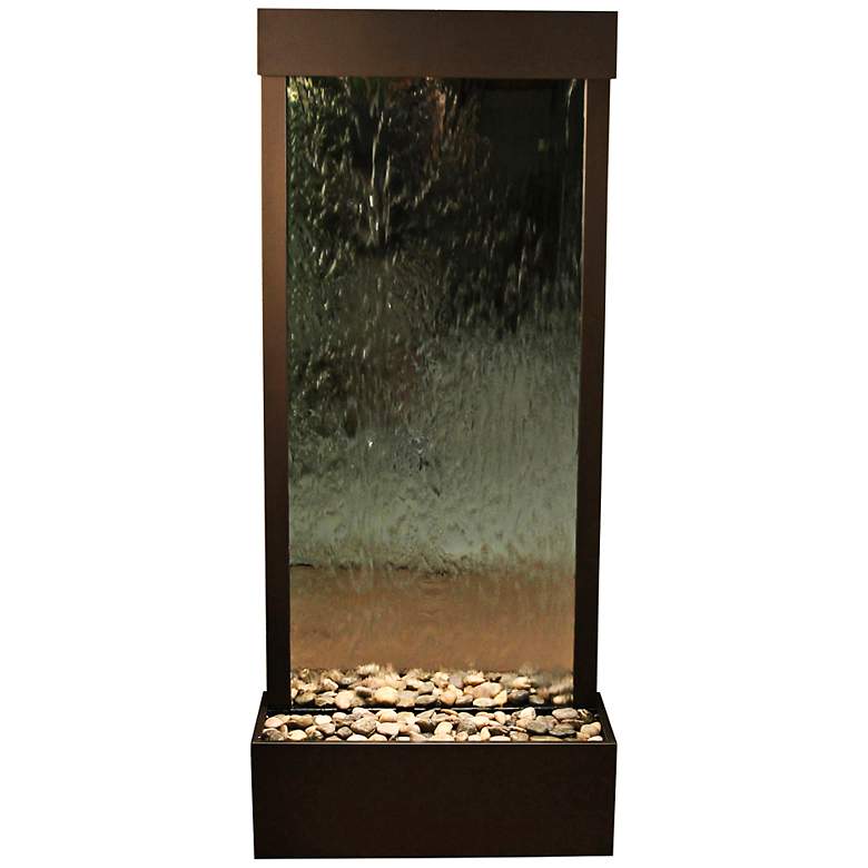 Image 1 Harmony River 70" Bronze Modern Floor Fountain with Light
