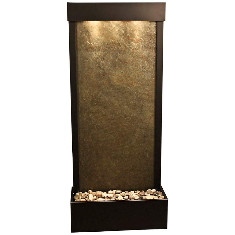 Image 1 Harmony River 70" High Bronze Indoor Green Featherstone Fountain