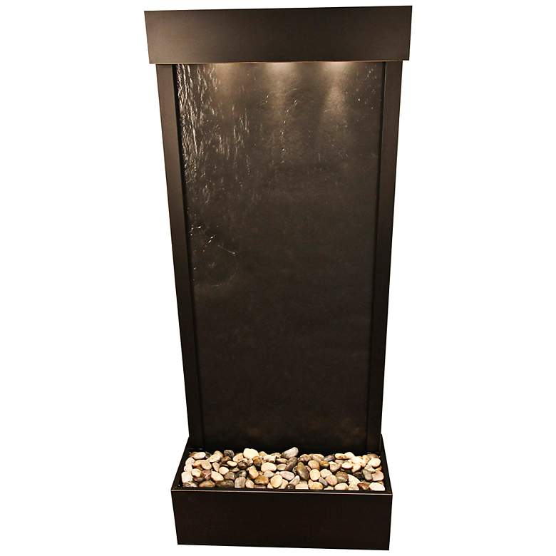 Image 1 Harmony River 70 inch High Stainless Steel and Marble Modern Fountain